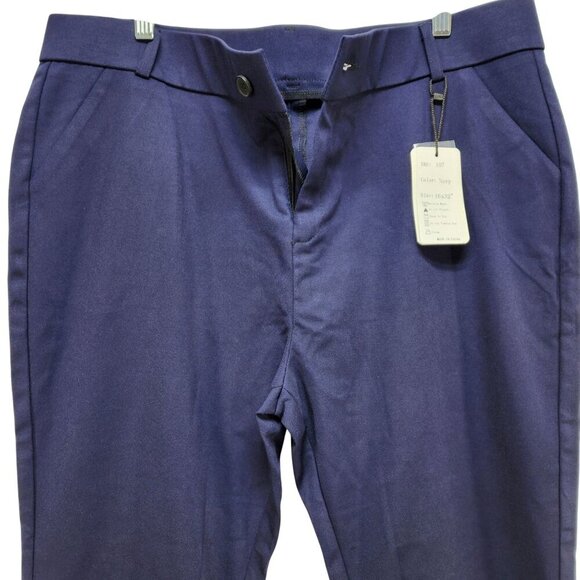 WOMENS Navy Straight-Leg DRESS Pants Size 16x32 Button Closure & Pockets - Picture 9 of 9